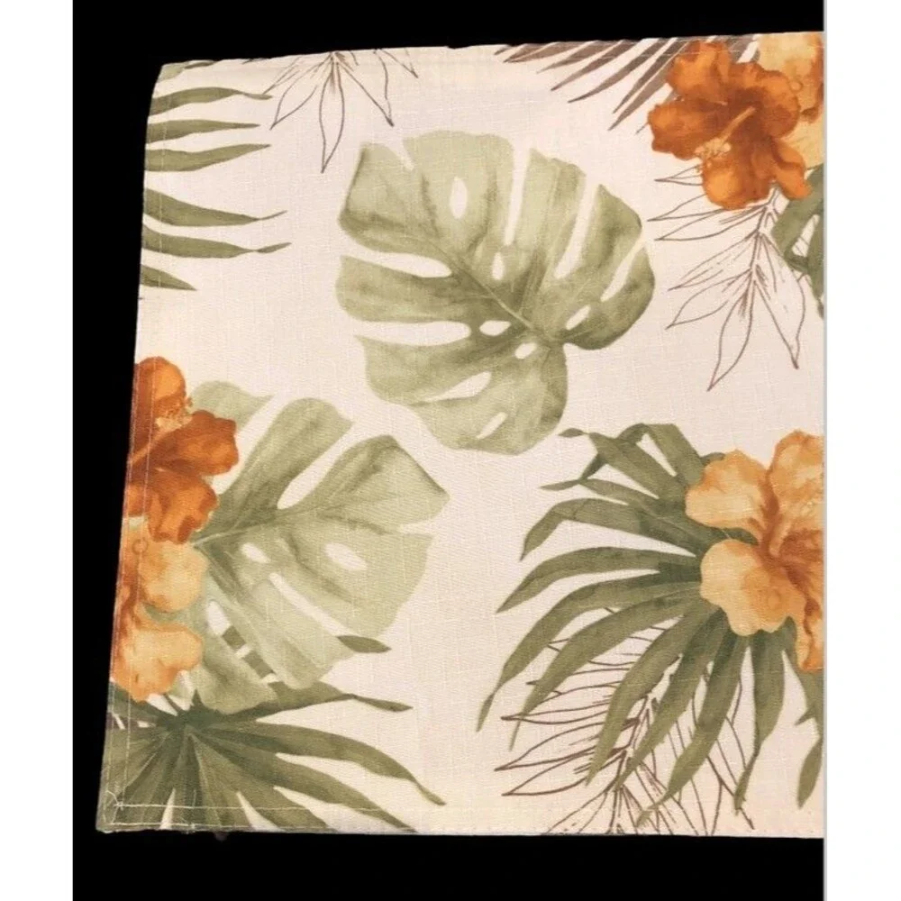 Palm Hibiscus Placemats Set of 4 Indoor Outdoor Beach Summer House Easy Care